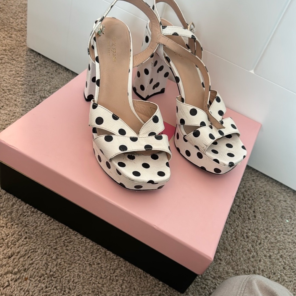 Kate Spade Black and White Platform Shoes